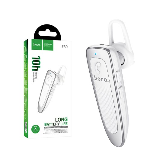 HOCO WIRELESS EARPHONES E60 BRIGHTNESS WITH MIC 150MAH WHITE